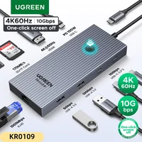 UGREEN USB HUB 9 en 1 4K60Hz HDMI PD100W RJ45 SD/TF USB3.2 Gen2 10Gbps para accesorios de ordenador portátil Dell MacBook HP Splitter Docking