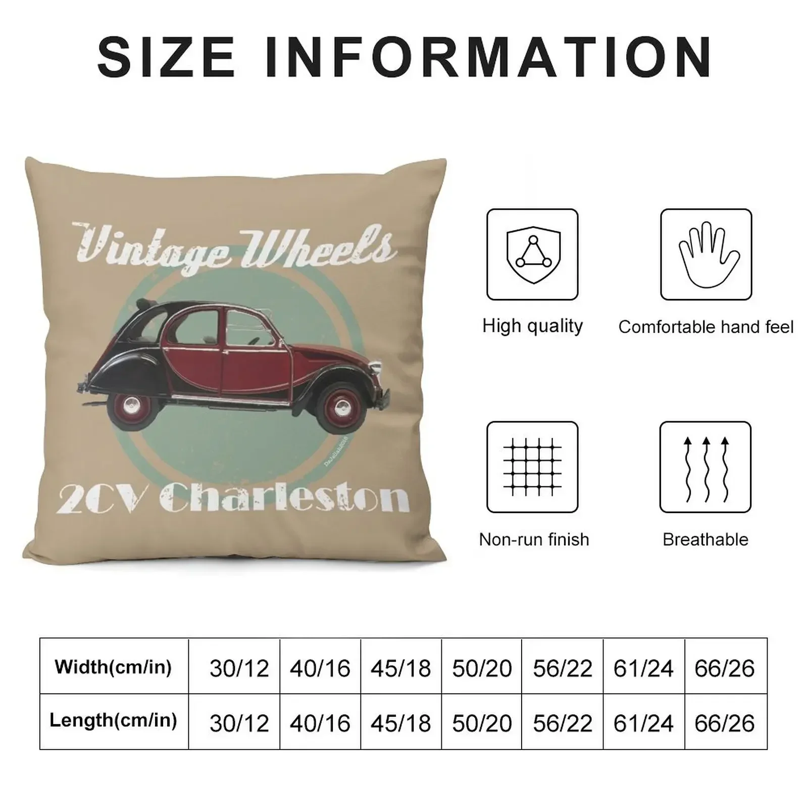 Vintage Wheels - Citro?n 2CV Charleston Throw Pillow Decorative Pillow Covers For Sofa Pillowcases Cushion Covers Sofa pillow