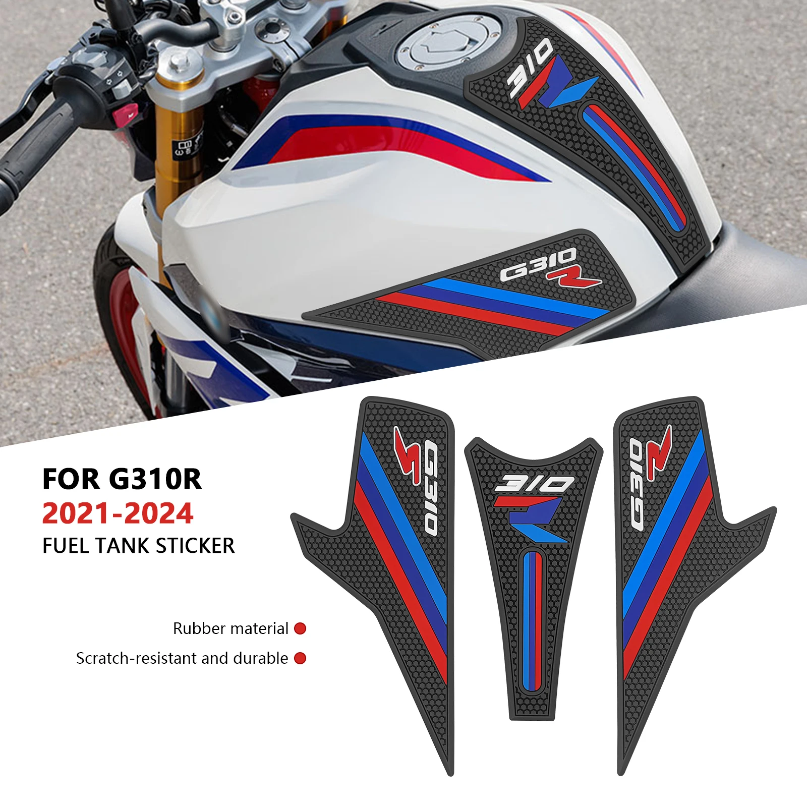 

For G310R 2024 G 310 R 2021-2024 Fuel tank sticker Motorcycle Accessories Tank Traction Pad Anti Slip Sticker Gas Knee Grip Prot