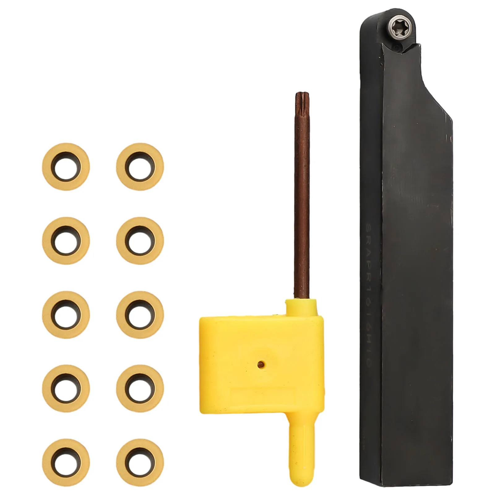 With 10Pcs RPMT10T3MO Carbide Insert SRAPR1616H10 Turning Tool Holder Blade Face Milling Good Toughness Alloy Steel High Quality