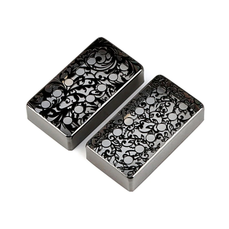 2 Pcs Electric Guitars Pickup Cover Flower Pattern Brass Humbuckers Cover Vintage Guitar Pickup Protections Cover