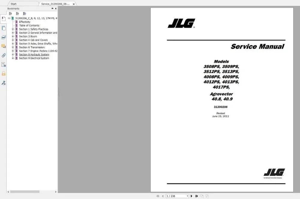 JLG Lift Operators Service and Part Manuals 2022 Full PDF 45GB