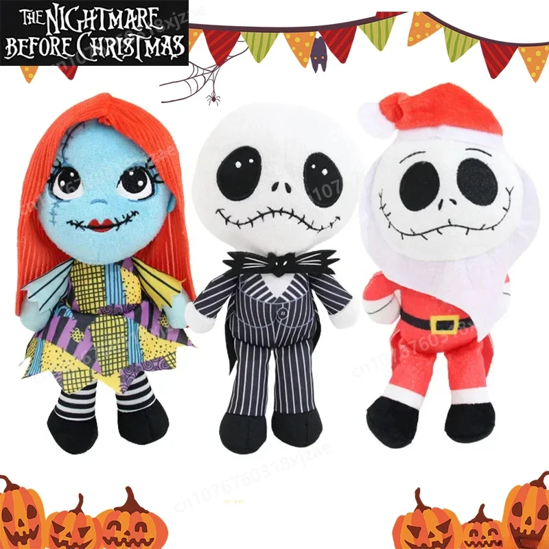 

The Nightmare Before Christmas Jack Sally Plush Toys Cartoon Figures Model Kids Doll Halloween Children's Home Decoration Gifts