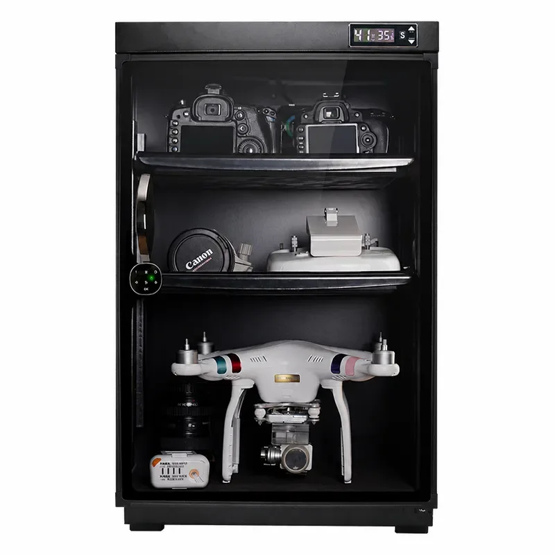 Huitong 80L Moisture Proof Box for DSLR Digital Camera Photographic Equipment Tea Stamp Collection Electronic Drying Cabinet