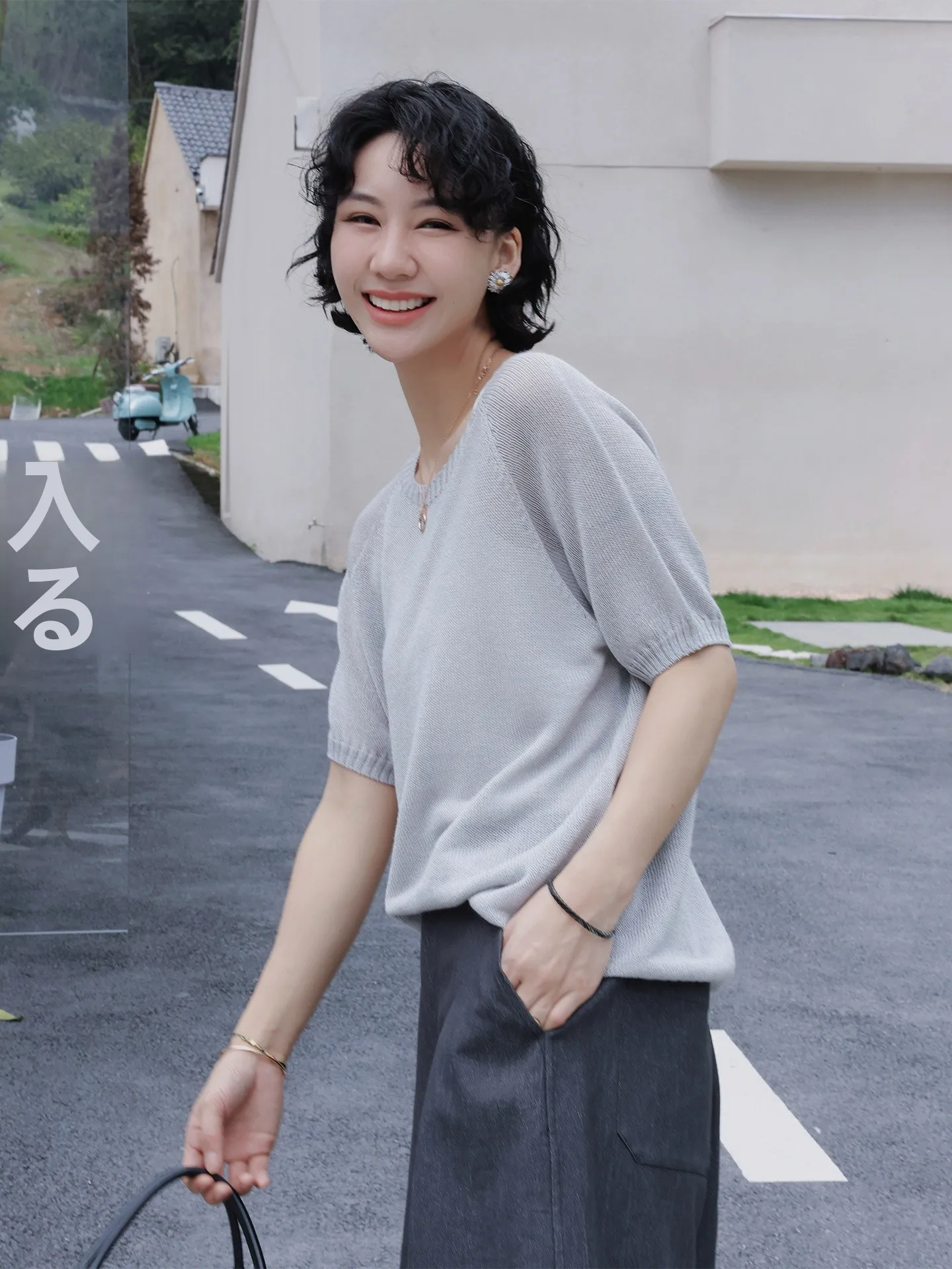 

TT round Neck Knitwear Short Sleeve Fashionable Simple Elegance Spring New Style Women's Casual Wear Breathable