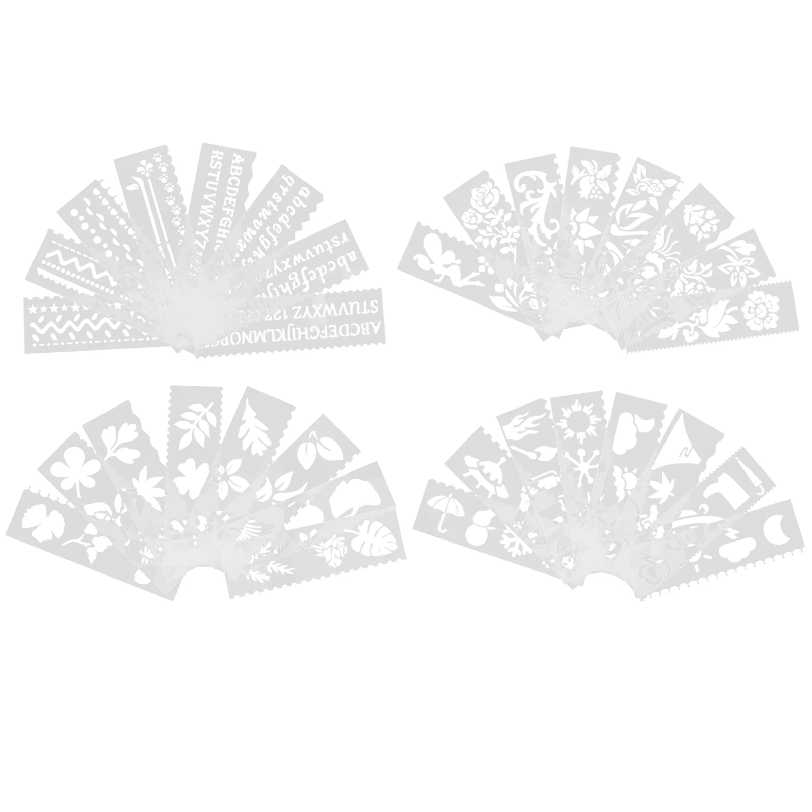 

4 Sets Diy Stencils for Crafts Plastic Washable Decor Mold Drawing Painting Tools Templates Supplies