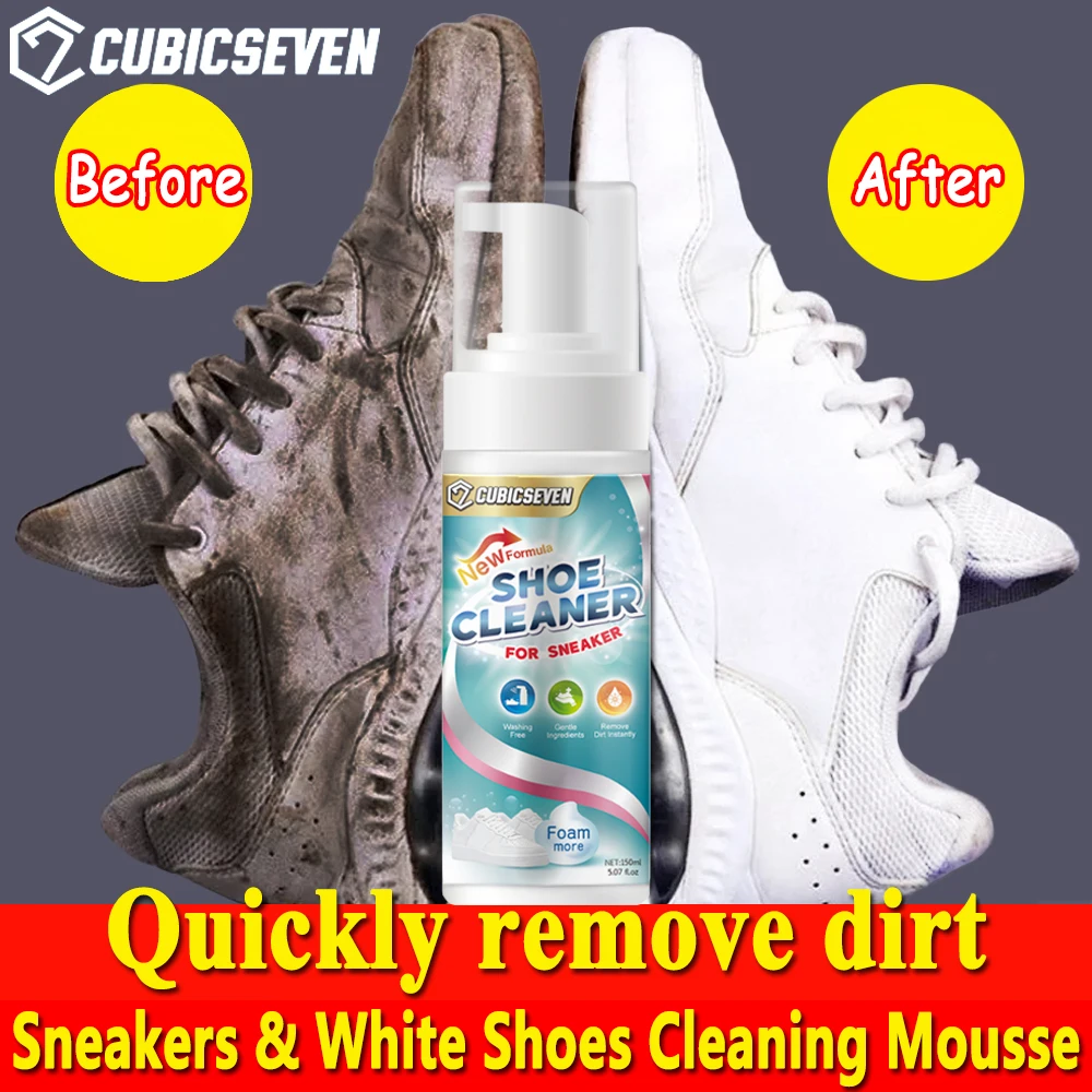 

Cubicseven 150ML Caring Small White Shoes Foam Cleaner Whitening Decontamination Sneaker Canvas Shoes Dry Cleaning Spray