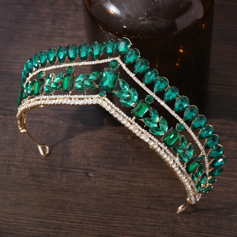 Exquisite Dazzling Rhinestone Bridal Headwear Rhinestone Women Luxury Royal Crown Ladies Party Crown Accessories