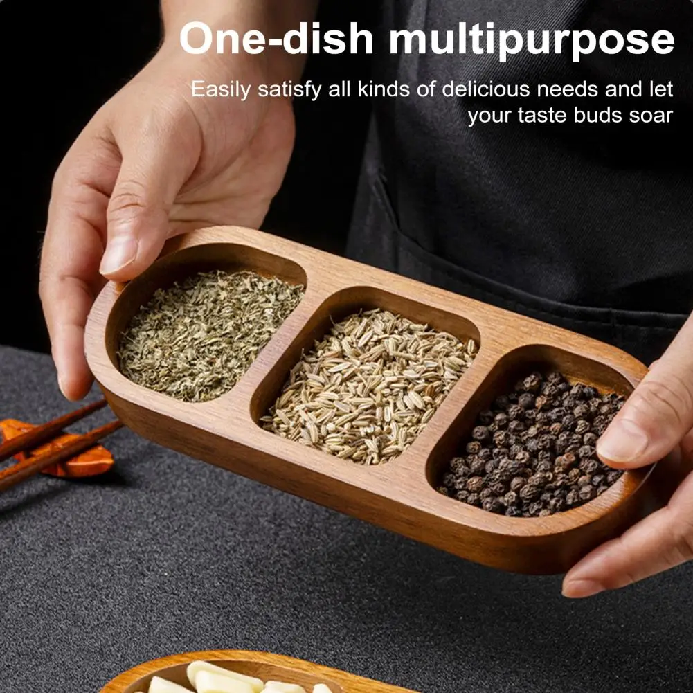 

Appetizer Serving Plate Elegant Wooden Divided Serving Tray for Snacks Appetizers Multi Compartment Sauce for Fruit for Snacks