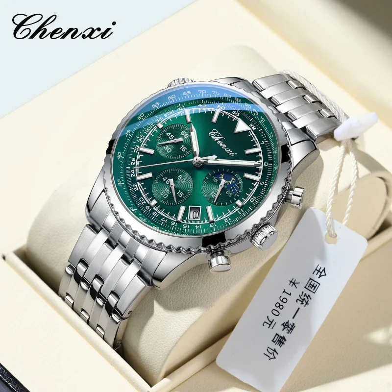 CHENXI 928 Men's Watch Fashion Multifunctional Watch Quartz Wristwatch Night Light Waterproof watch for men relogios masculino