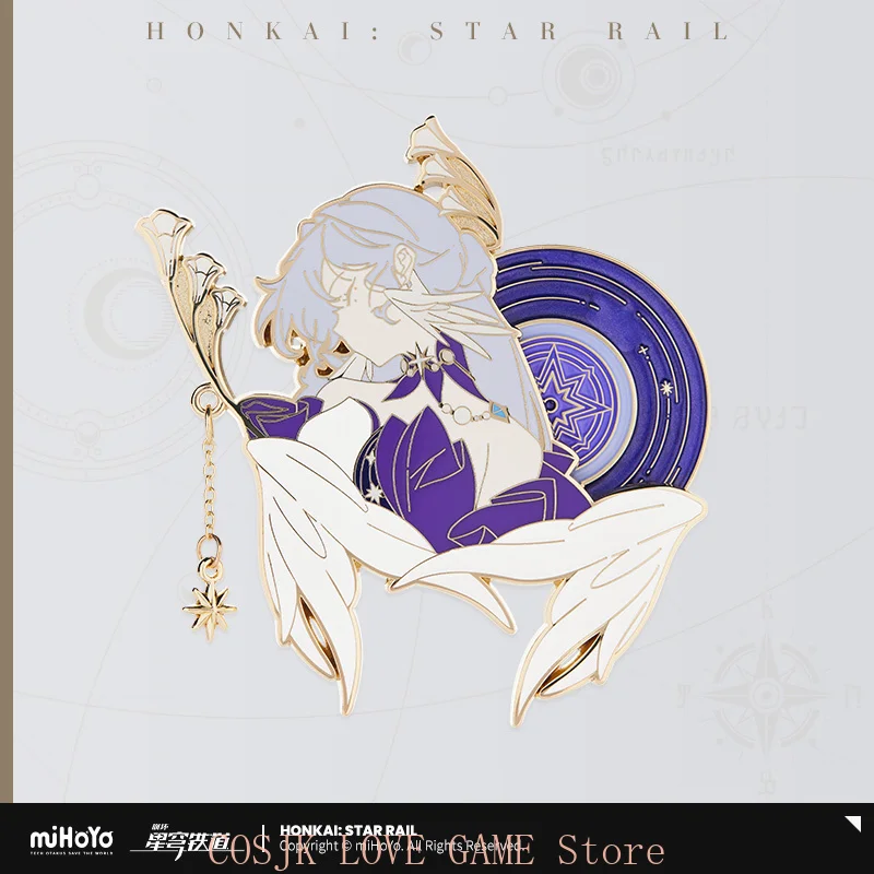 

Официальная оригинальная игра MiHoYo Honkai Star Rail Robin, металлический значок для косплея Doujin, аниме-орнамент, подарок на Хэллоуин