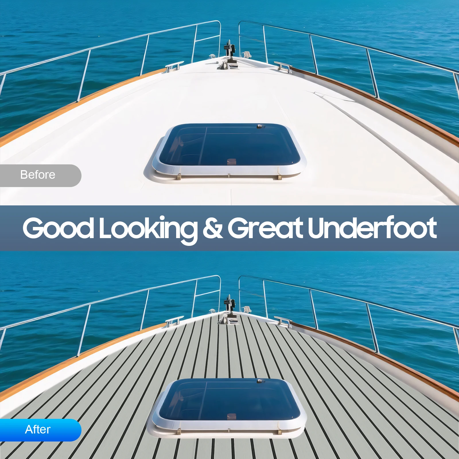 

249*90CM Anti-Slip Boat Flooring Decking Mat Grey Self-Adhesive Faux Teak floor mat EVA Cuttable Pad Carpet For house Yacht Rv