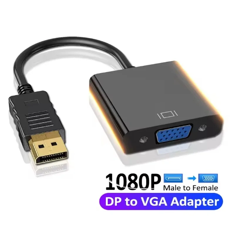 Displayport dp macho para vga fêmea conversor cabo adaptador porta de exibição dp para vga cabo para projetor dtv tv hdvd cabo portátil
