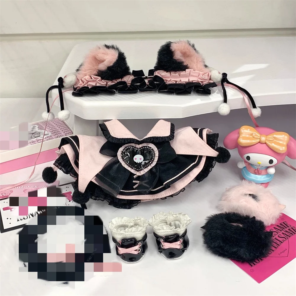 Original Lolita Pink Black Cat Suit For 20cm Doll Toy Clothes Costume Cosplay D Kids Gift Cute Lovely