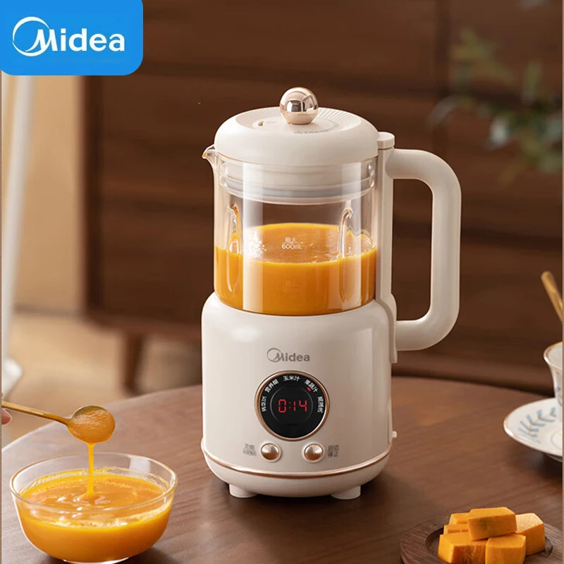 

Midea Mini Soymilk Maker Food Blender Mixer Wall Breaking Automatic Heating Cooking 600ML Portable 220V Home Kitchen Appliances