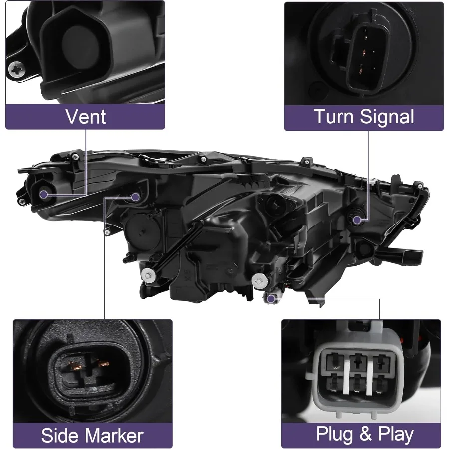 مجموعة مصابيح أمامية متوافقة مع 20202023 تويوتا هايلاندر لتركيب الجانب الأيسر، رأس بديل LED عالي السطوع #3