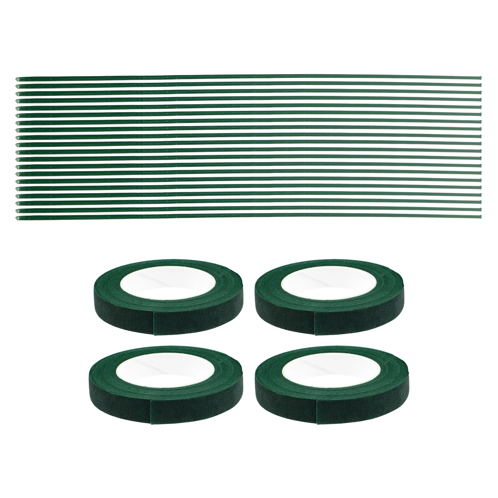 

1 set Floral Tape Set Green Wire for Bouquets Stem Stems Paper Rose Supplies Craft Arrangement Tools Artificial Flowers