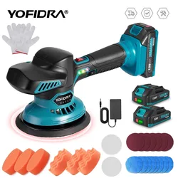 YOFIDRA Electric Car Polisher 7000rpm 6 Gear Polish Automobile Polishing Sealing Glaze Machine Rotary For Makita 18V Battery Pin