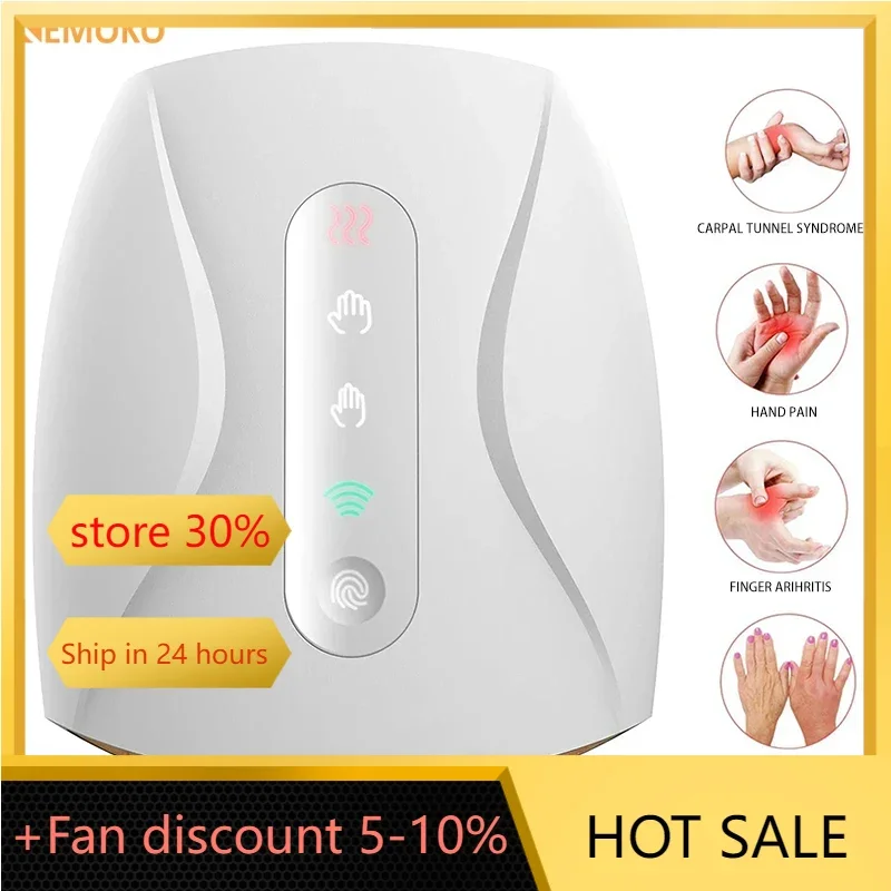 

Electric Hand Massage Machine Palm Finger Acupoint Wireless Hand Massager with Air Pressure and Hot Compress Acupressure Device