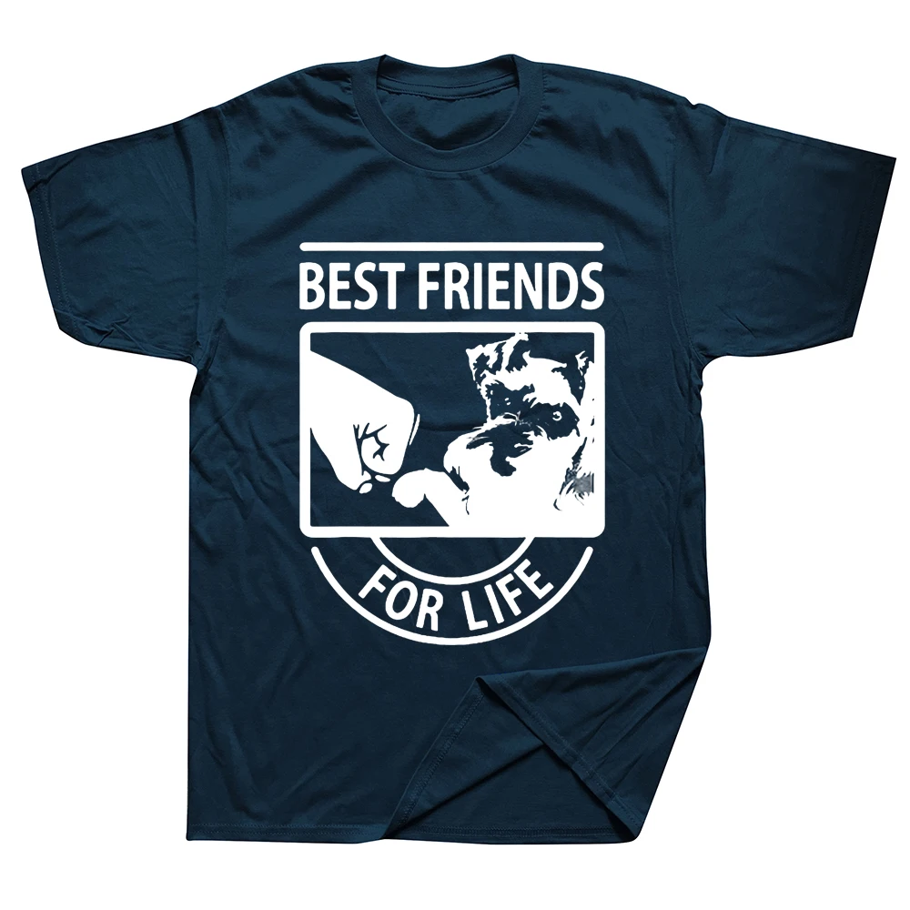 Funny Schnauzer Best Friends for Life T Shirts Graphic Cotton Streetwear Short Sleeve Harajuku Dog Dad T-shirt Mens Clothing