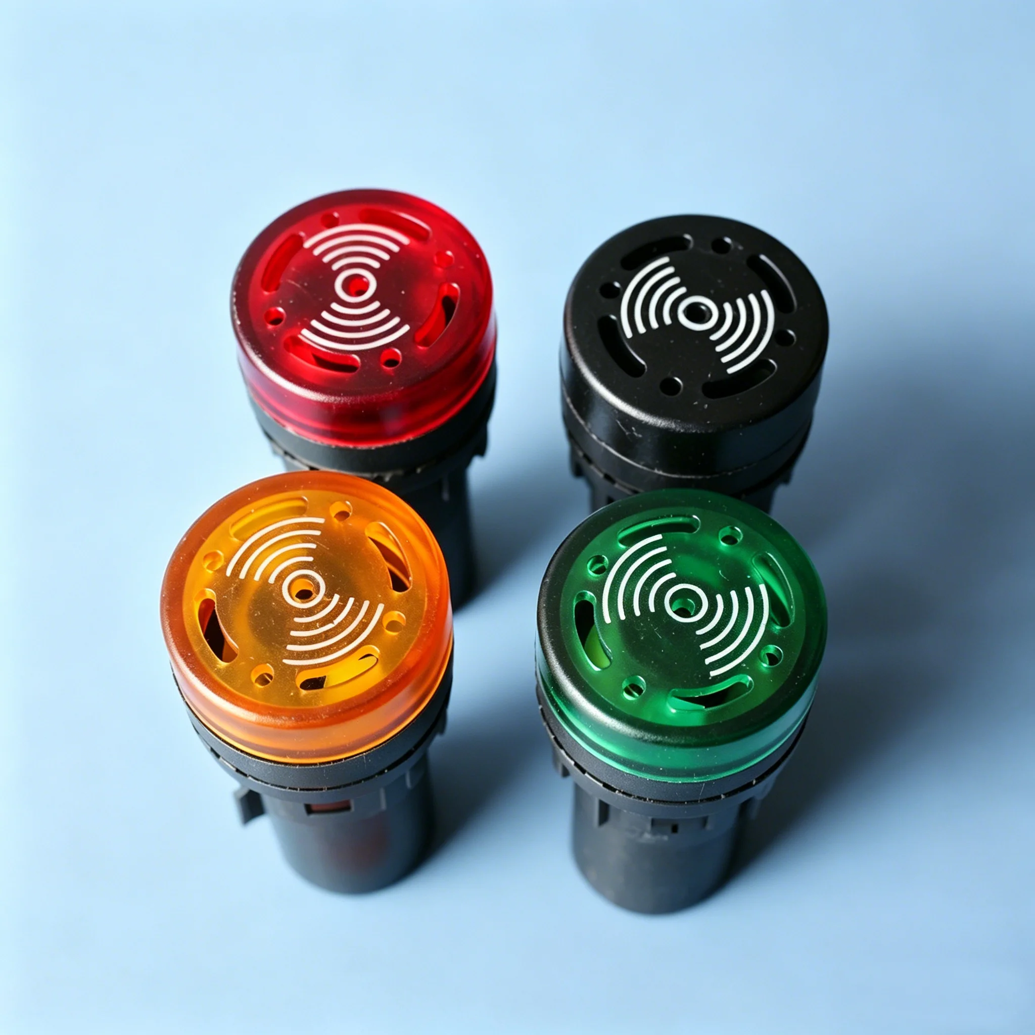 2pcs AD16-16SM AC 110V 220V 380V 16mm Signal Flash Light Red Yellow Green Black LED Active Buzzer Beep Indicator