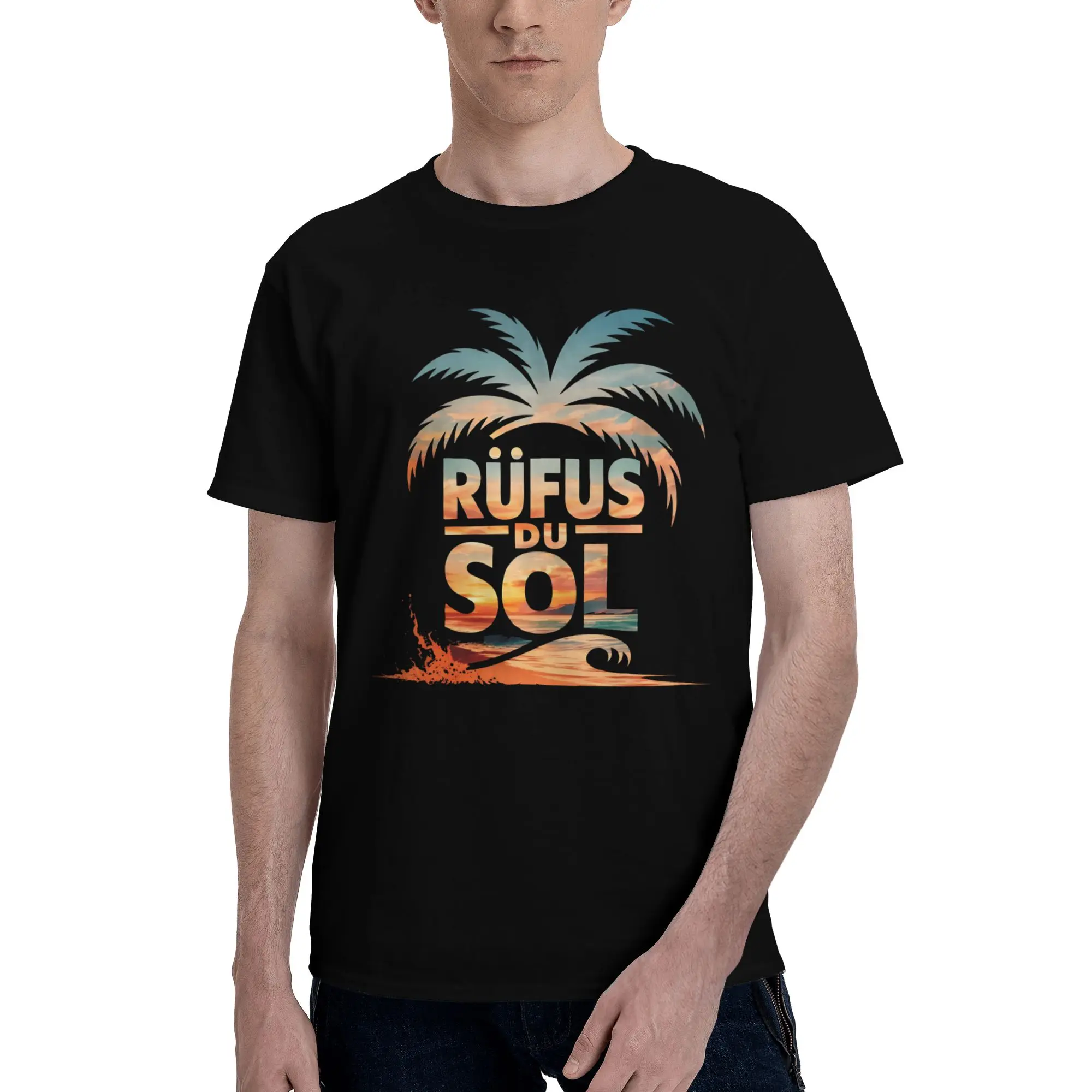 Men Women Rufus Du Sol 2026 Concert Shirt 100% Cotton Graphic Printed T-Shirt  Top Clothing
