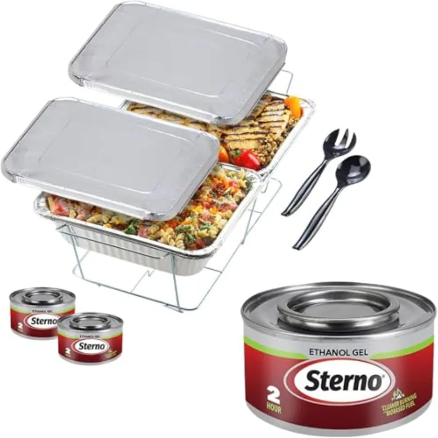 Juego de platos desechables de 8 piezas para Buffet y eventos de Catering, bandejas para calentar alimentos con diseño resistente al calor para P a gran escala