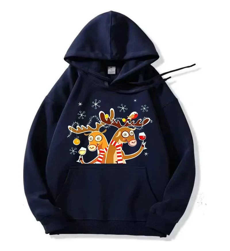 سترة عيد الميلاد الجديدة لعام 2025 مصنوعة من القطن الخالص بنسبة 100% كاجوال ومريحة كبيرة الحجم وهي زي مضحك بطابع عيد الميلاد #2