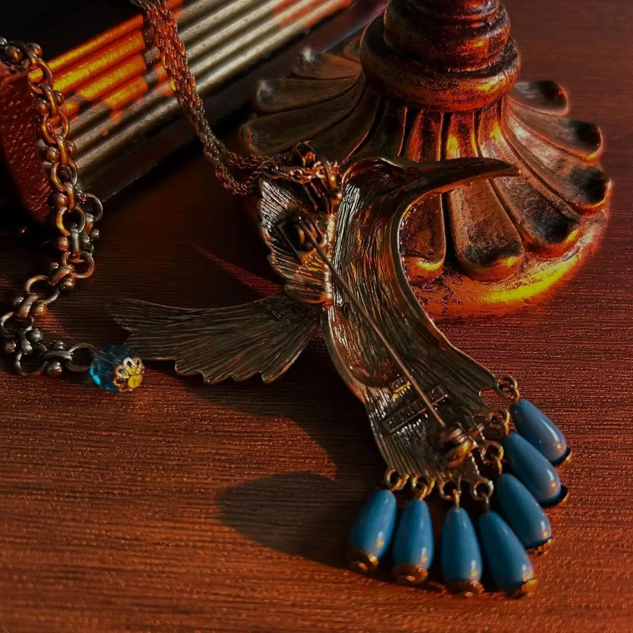Fashion classic animal hummingbird vintage necklace earrings