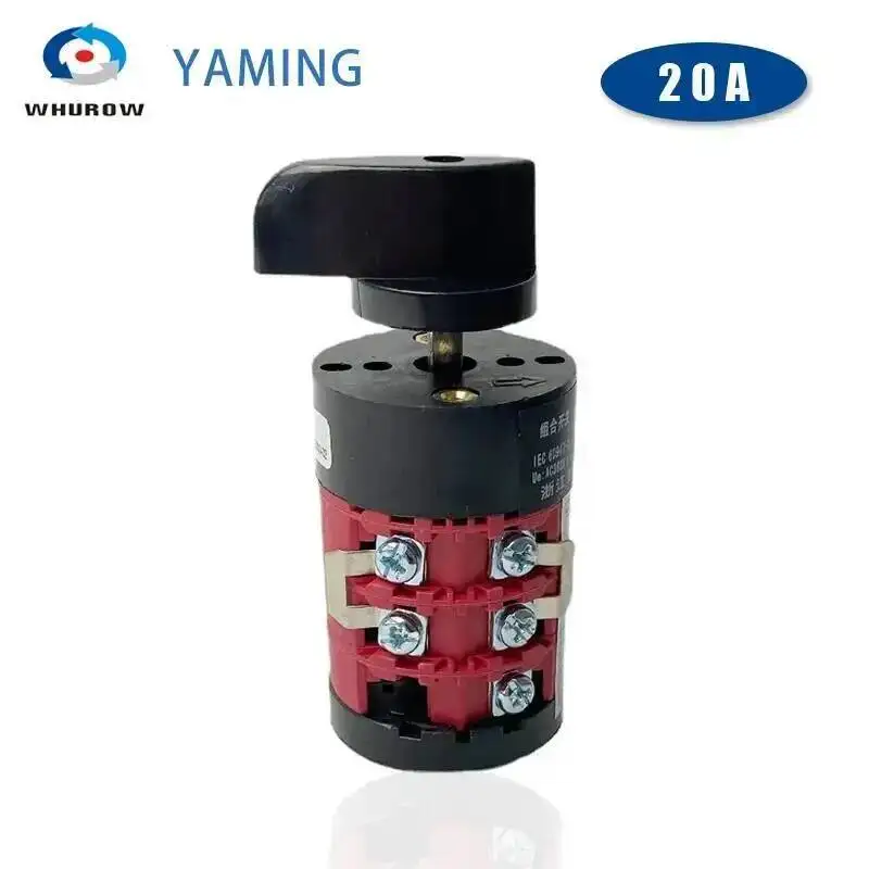 

HZ5B-20/3 Changeover Rotary Cam Switch Three Positions 20A 3 Poles 10 Terminals Silver Contact Electrical Control Circuit
