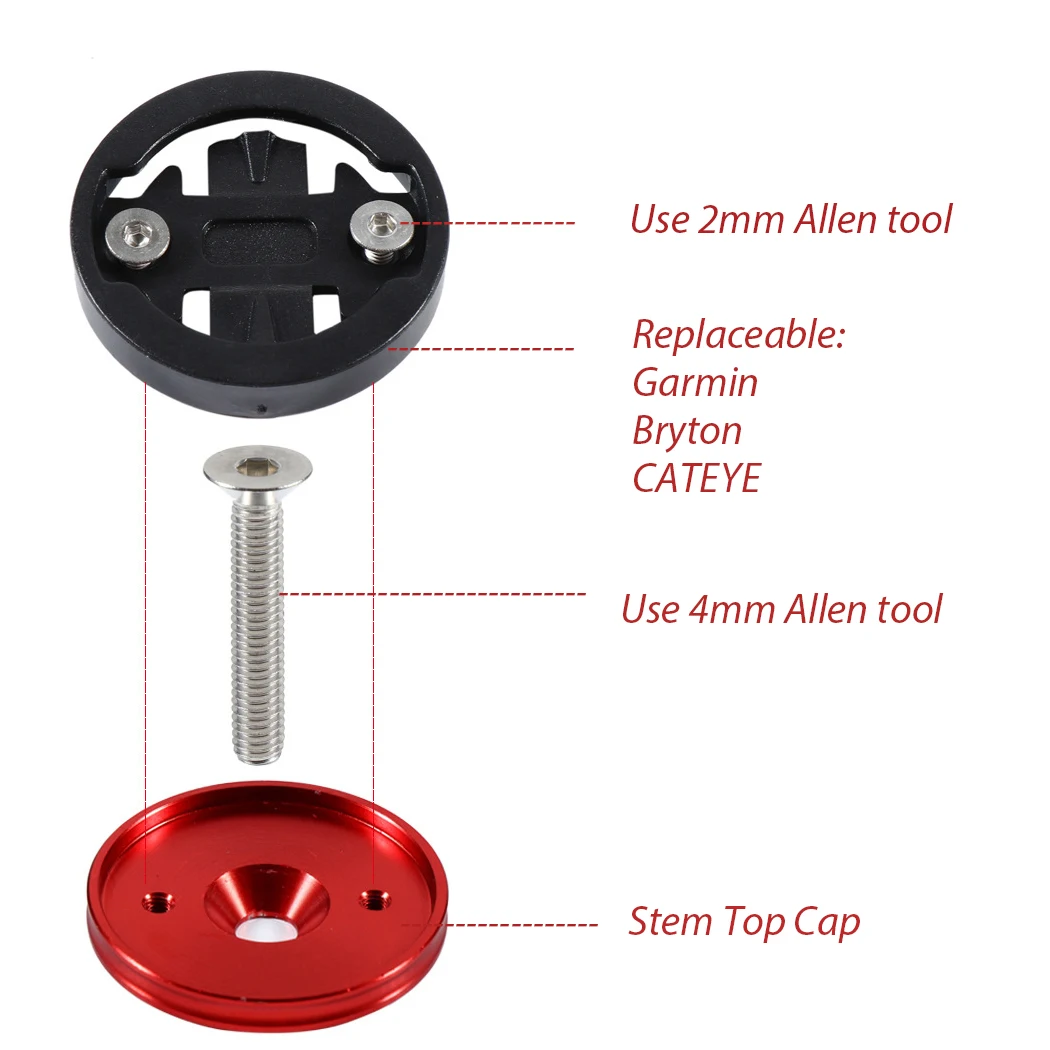 Bike Computer Stem Top Cap Mount Holder Stopwatch Speedometer Headset Bracket for Garmin Edge Bryton Cateye