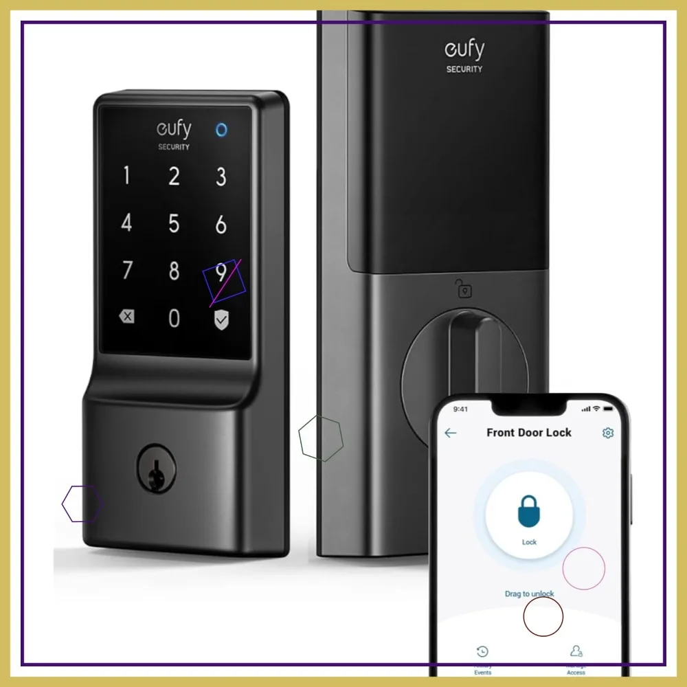 

Smart Lock C210, Keyless Entry Door Lock with Built-in WiFi, Easy Installation, Touchscreen Keypad, App Remote Control