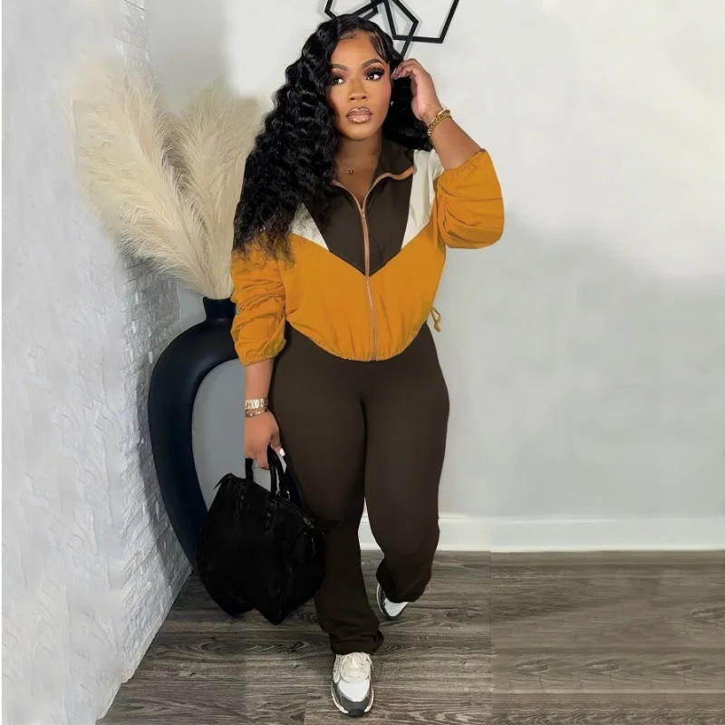 

Sporty Casual Tracksuits Set Women 2 Piece Outfit Autumn Winter Long Sleeve Zipper Jacket Top and Sweatpants Ensemble Femme