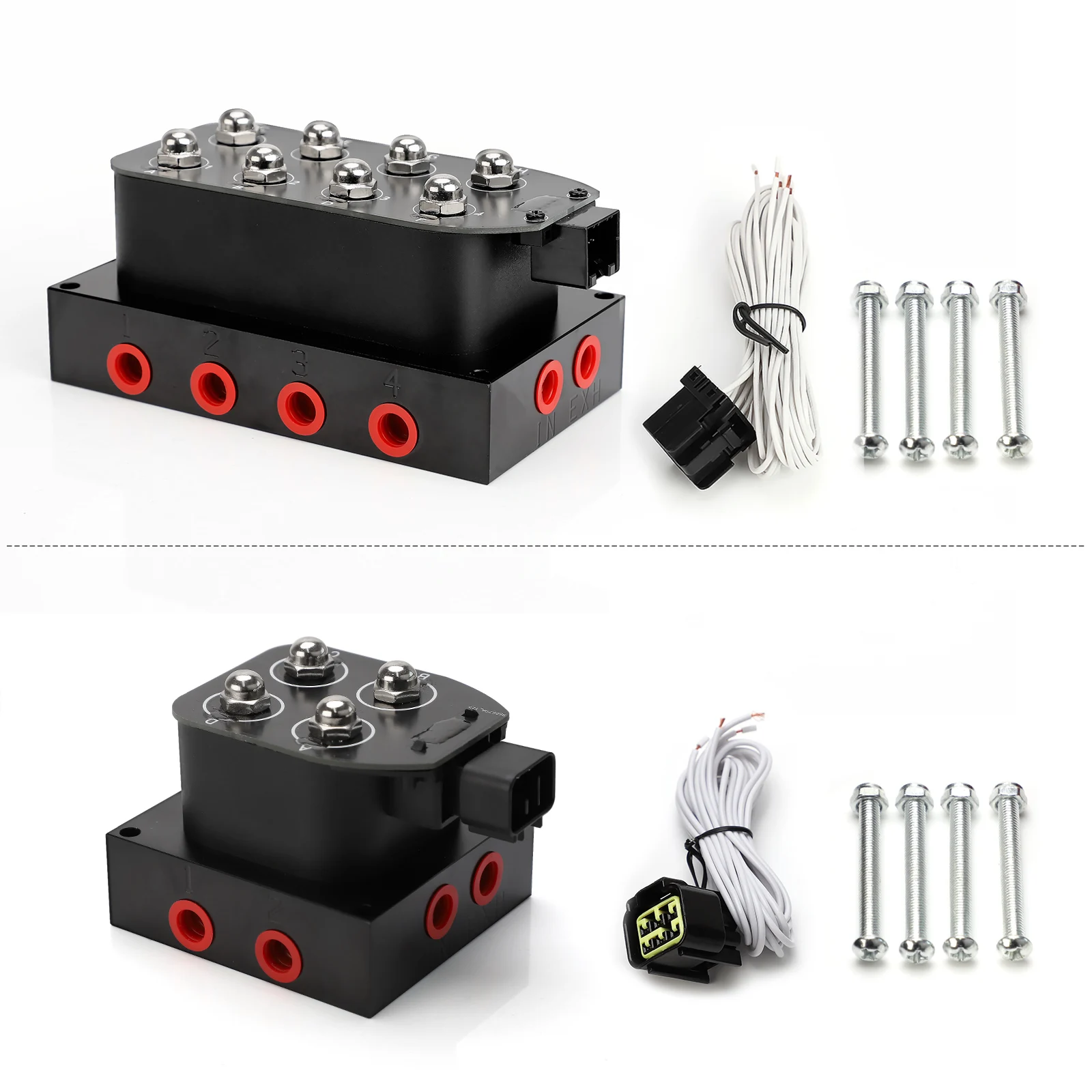 12V Solenoid Valve Air Ride Suspension Manifold Valve 0-200psi/0-300psi Pneumatic Shock Absorber For Auto Fast Control fbss