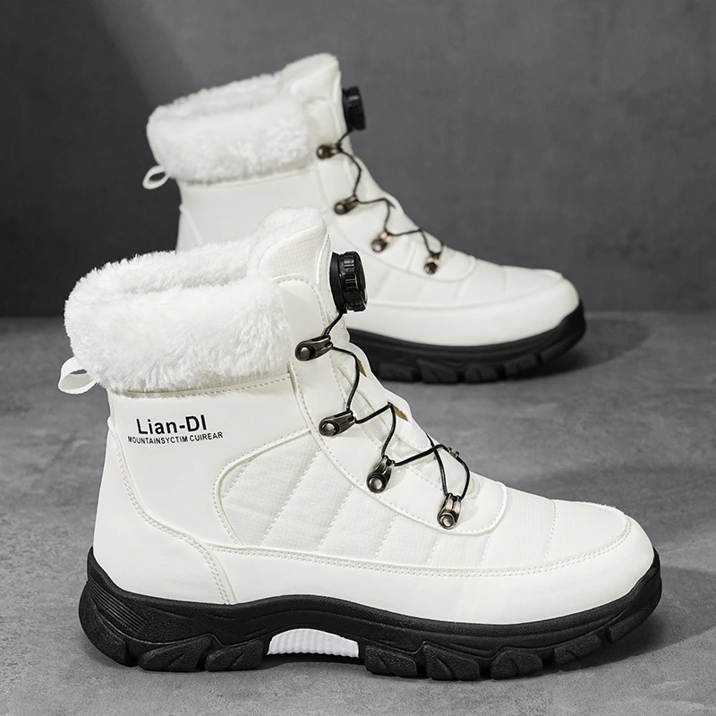 

Men's winter comfortable plush warm anti slip thick sole outdoor leisure boots high top boots fashion youth versatile work boots