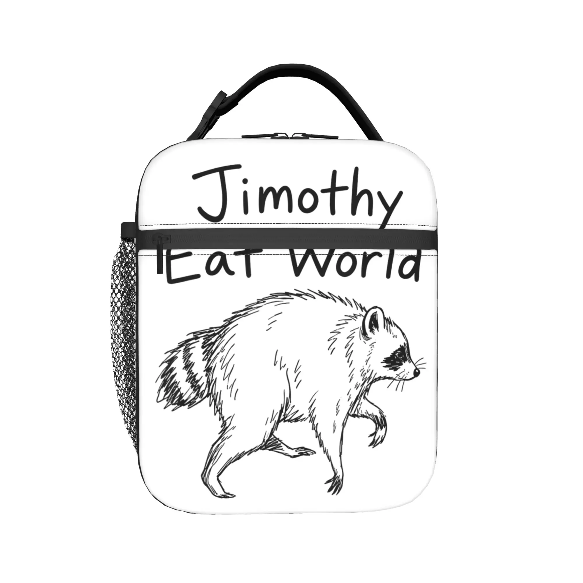 Jimothy Eat World Funny Viral Raccoon Seattle Trash Panda Insulated Lunch Bag Lunch Container  Large Lunch Box Tote Bento Pouch