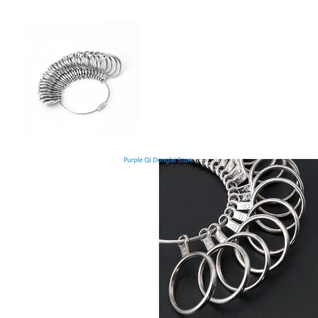 L21E Jewelry Ring Sizers Gauge Tool Ring Metal Ring Finger Measuring Ring Tool Men Women Rings Standard Hand Rings Accessory