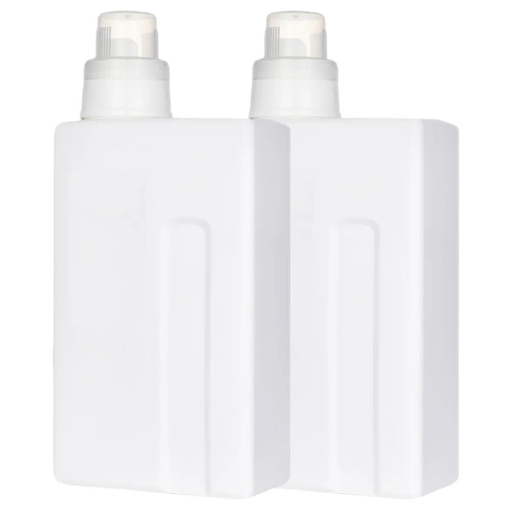 2 Pcs Laundry Detergent Empty Bottles 1000ml White PE Material Reusable Non Leak Storage Bottle for Home Hotel Shampoo Soap