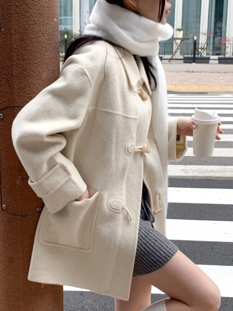 

Шикарное винтажное шерстяное пальто на пуговицах, женский модный плащ в консервативном стиле, элитный плащ из Китая