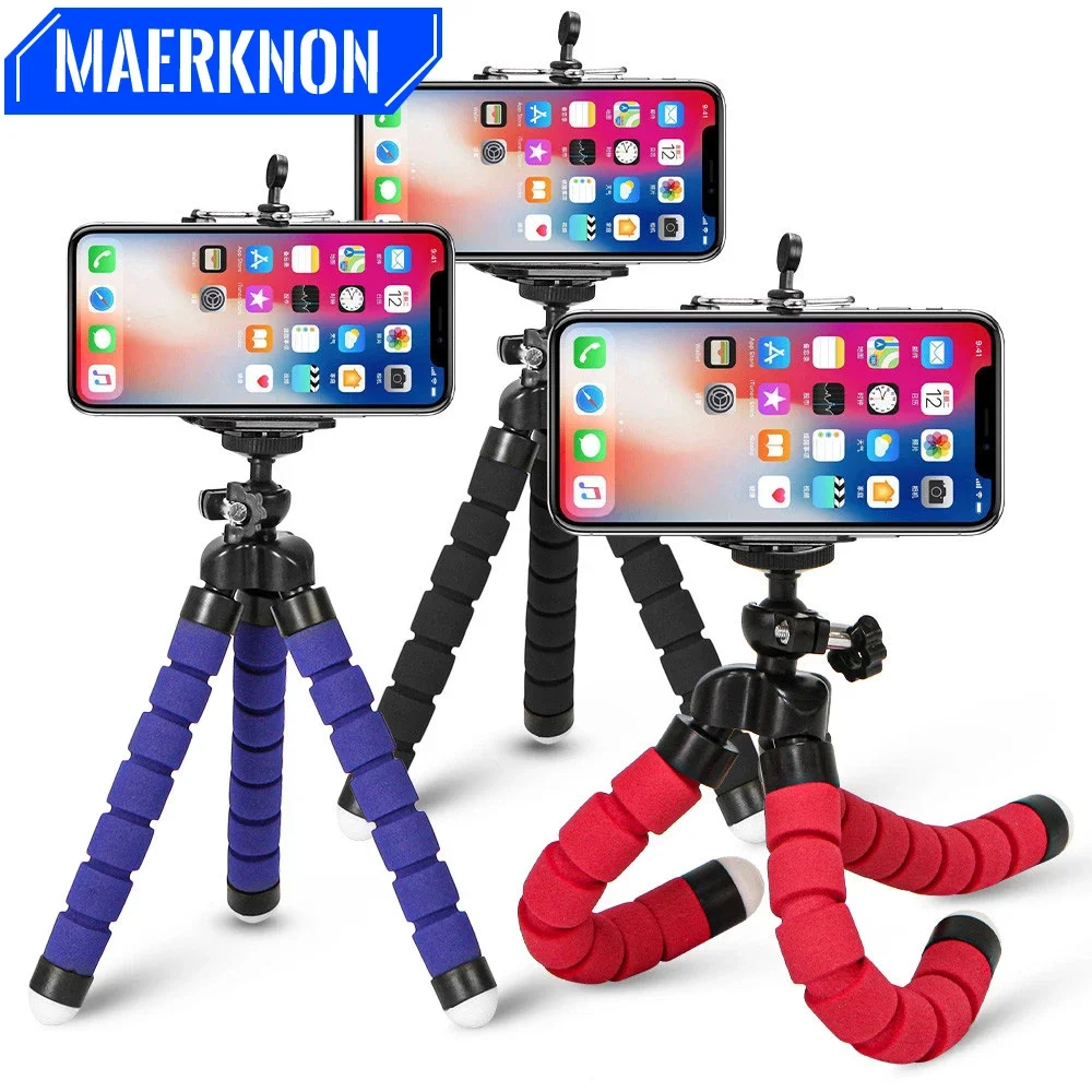 Mobile Phone Holders Clip Mini Flexible Tripod Sponge Octopus Bracket Universal Phone Camera Holder for Iphone 15 Huawei Samsung