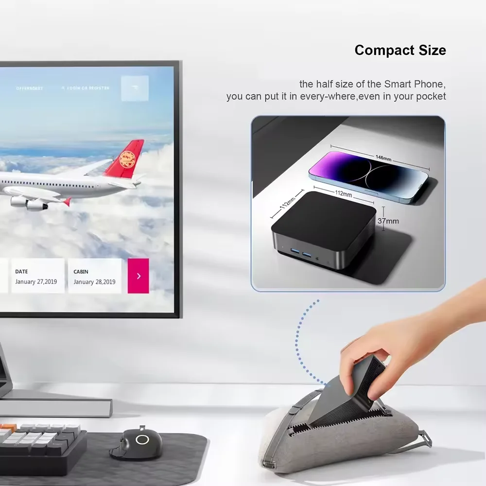 Mini PC Windows 11 Pro Core i9 8950HK 16GB DDR4 1TB SSD PC Gamer Computer Dual WIFI 6 BT5.2 4K HD Mini Gaming Pc Desktop