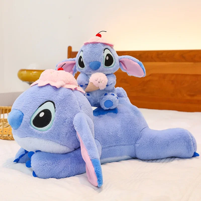 25-80cm Disney Lilo and Stitch Plush Toys Anime Plushie Ice Cream Stich Dolls Pillow Cute Stuffed Toy Children's Birthday Gift