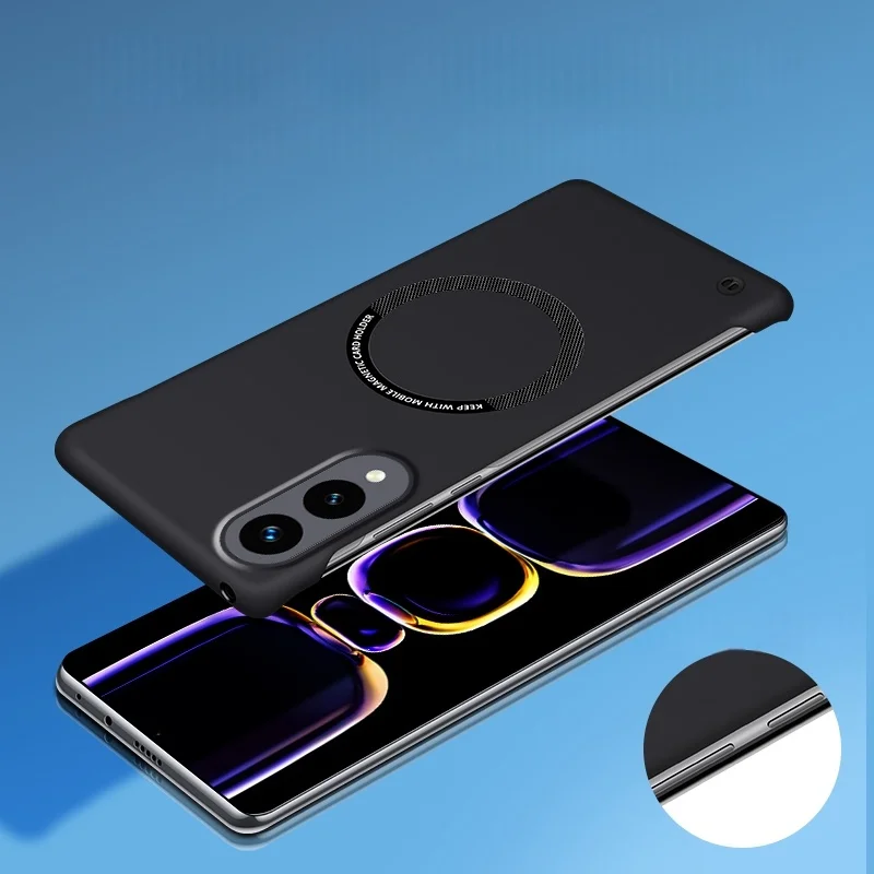 Ultradünne, rahmenlose Hülle für Samsung Galaxy S25 Edge S24 Ultra S23 Plus FE S22 Magsafe magnetische kabellose Ladegerät-Telefonabdeckung – Detail 6