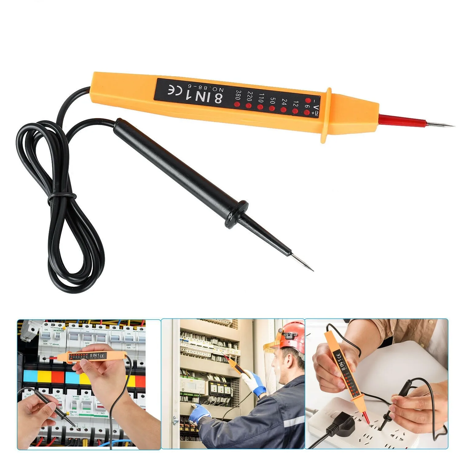 For Home Appliances Voltage Tester Current Tester Diode Electrical Appliances Fuses Test Lamp Tester 6 - 380 V