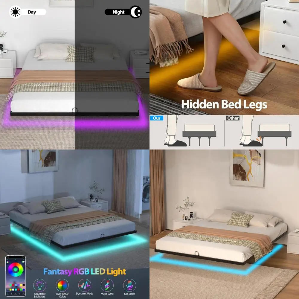 

Металлическая кровать King Size с LED-подсветкой - простая сборка, не требует пружинного блока.