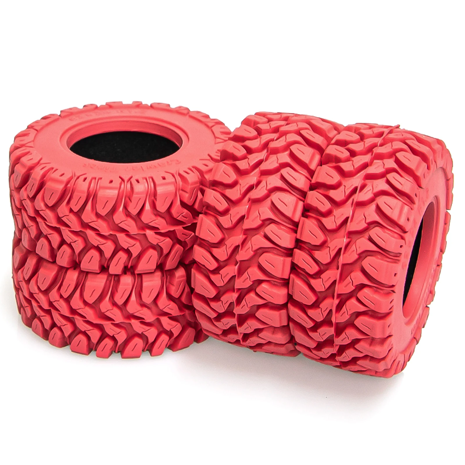 

OKHL 4pcs 1.2 Inch Rubber All-terrain Tyre 62x24mm Red and Blue Colors Tire For 1/18 RC Crawler TRX4M 1/24 SCX24 FCX24 Upgrade