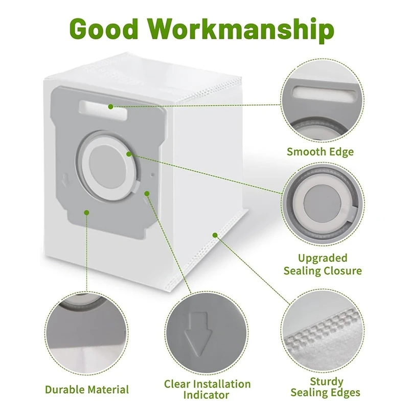 YCOC-Kit de piezas de repuesto de bolsas de filtro de vacío y aspiradora Compatible con Irobot Roomba I3/I3+/I4/I4+/I6/I6+/I7/I7+/J7