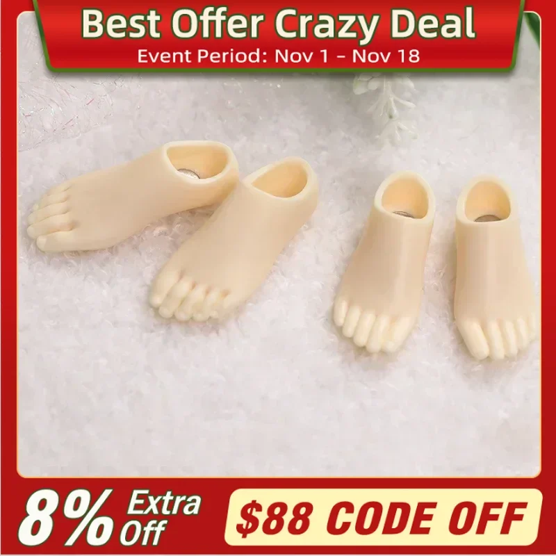 BJD Doll 1/4 Applies to the Foot Shape of the Minifee Doll Body for Luodoll Use Fairland Flat Feet High Heel Feet