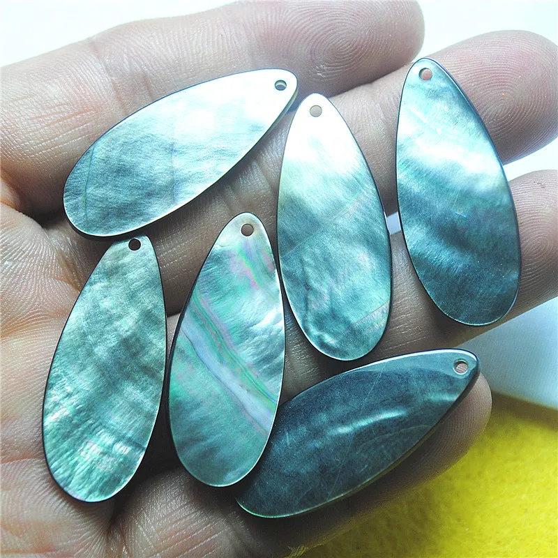 8PCS NEW BLACK SHELL PENDANTS DROPWATER SHAPE SIZE 15X36MM DIY WOMEN EARRING MAKING ACCESSORIES