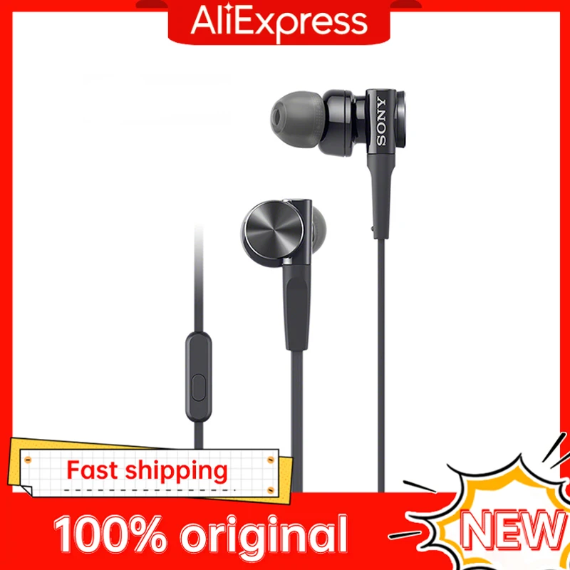 Original SONY MDR-XB75AP In-Ear Extra Deep Bass Headphones 3.5mm Wired Stereo Earphones Sport Earbuds Handsfree Headset with Mic